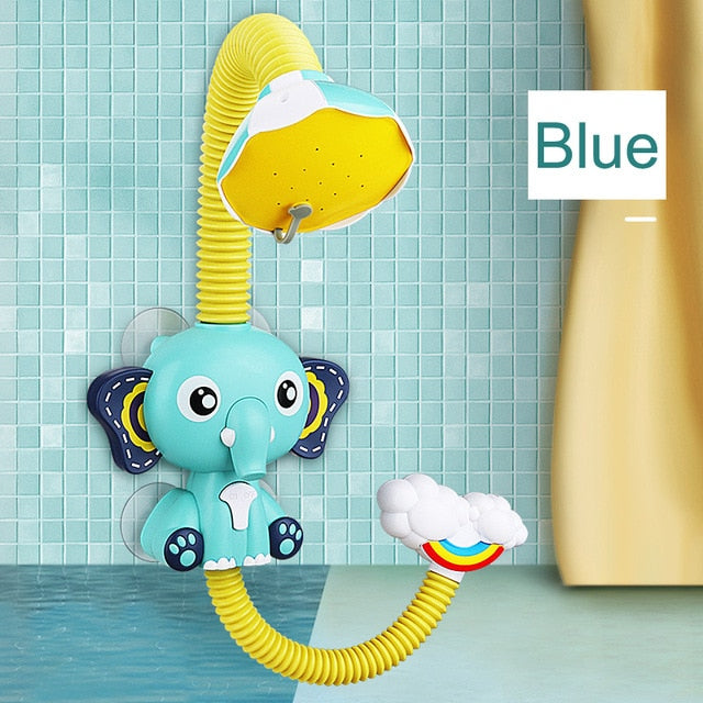 Kids Bath Toys Elephant Water Spray Toy Interactive Shower, Blue