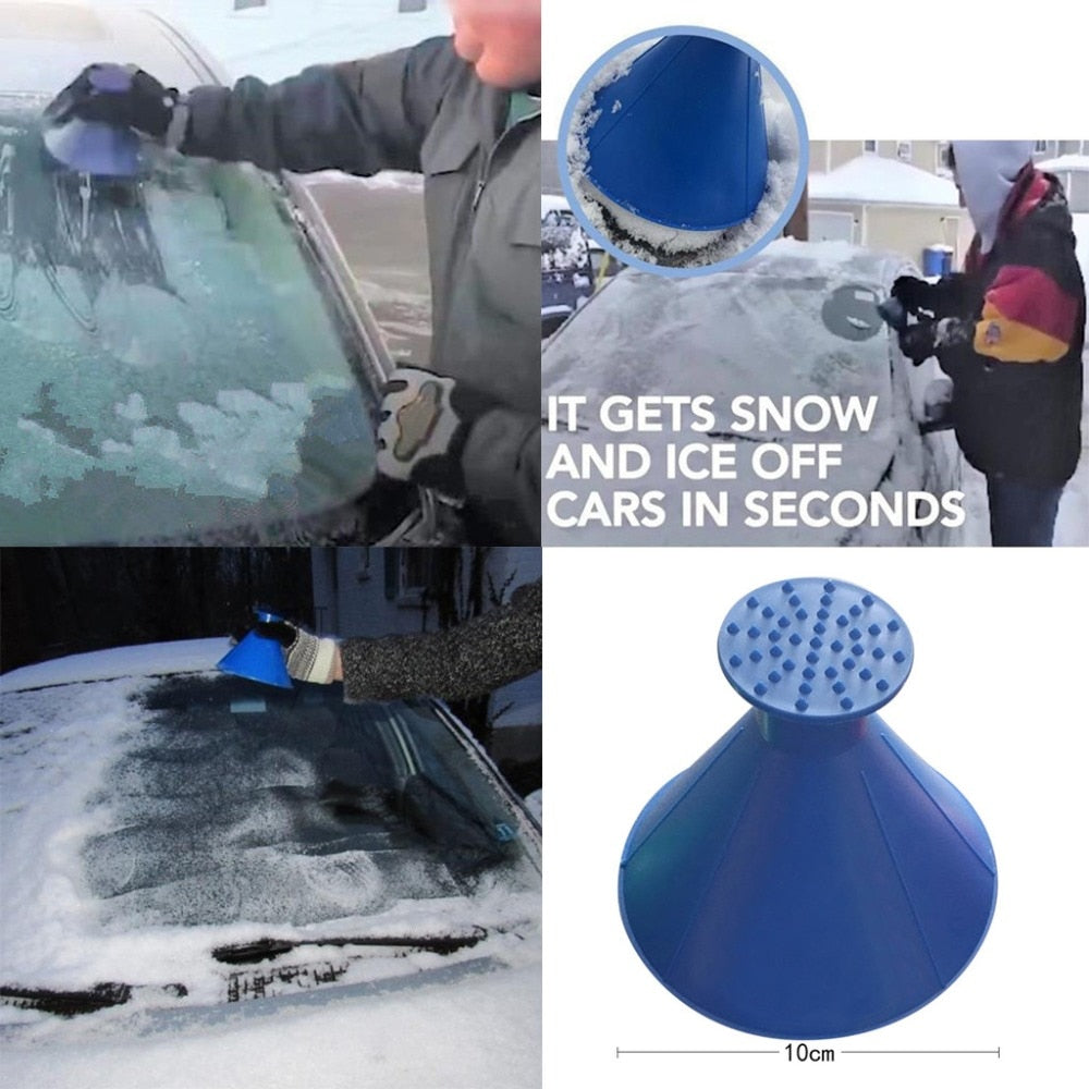 4 Pack Magical Ice Scraper, Round Snow Scraper for Car Windshield