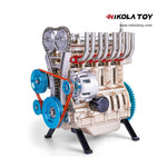 TECHING L4 Car Engine Model Full Metal Assembling Four-cylinder Building Kits - Nikola Toy