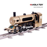 Teching Engine Steam Train Model With Pathway Full Aluminum Alloy Model Kits - Nikola Toy