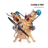 TECHING Alloy Mini Manual Assembly V2 Double-cylinder Model Kits - Nikola Toy