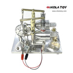 Double cylinder Stirling model+Voltmeter - Nikola Toy