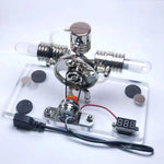 Cross twin Stirling engine+power generation device+voltmeter+LED - Nikola Toy