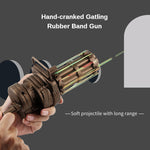 Hand-cranked Gatling Rubber Band Gun