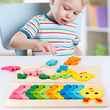 Montessori Wooden Educational Toys 3D Animal Matching Puzzle