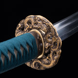 Handmade Japanese Katana Sword with blue blade T10 steel